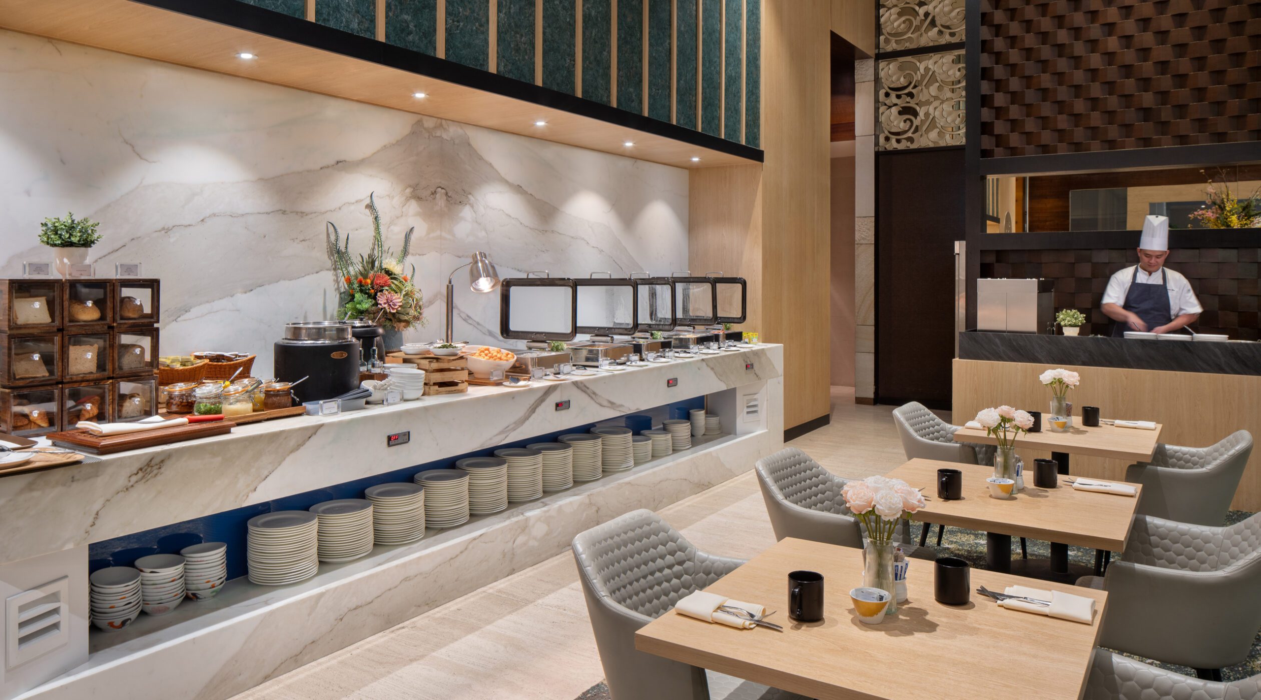Buffet style dining area at Park Regis by Prince Singapore
